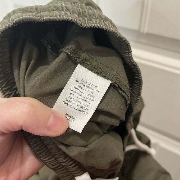 BP. Army Green Drawstring Pull On Elastic Waist Shorts Canvas Pockets Womens S - Picture 8 of 9